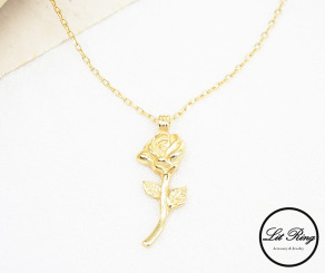 純銀玫瑰花項鍊