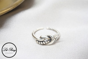 純銀復古麻花打結戒指  ( 1.6 ~ 1.9 )