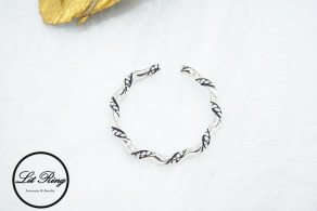 純銀復古波浪麻花戒指 ( 1.6 ~ 1.8 )