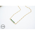 14K金銅鍍翠綠排鑽項鍊_4