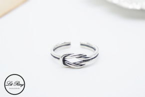 純銀復古雙圈打結戒指 ( 1.6 ~ 1.8 )