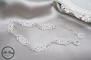 純銀絕美銀白蕾絲手鍊