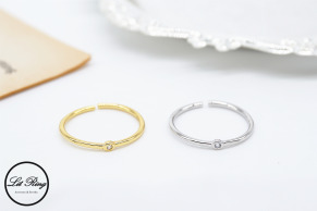 純銀簡約小圓鑽戒指 ( 1.6~1.8 )