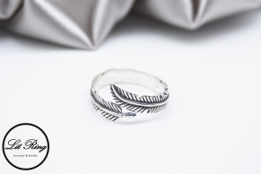 純銀復古羽毛戒指( 1.6 ~ 1.8 )