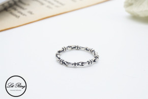 純銀扣環扭結開口戒指 ( 1.6 ~ 1.8 )