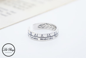 純銀時間座標刻字戒指(1.6 ~ 1.8 )