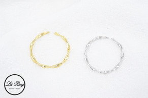 純銀水波紋開口戒指( 1.45~1.6 / 1.6~1.8 )