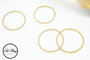 14k包金雙麻花線戒 ( 1.6 / 1.65 / 1.7 / 1.8 )