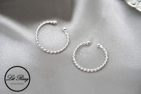 純銀雙麻花開口戒指 ( 1.6 ~ 1.9 )