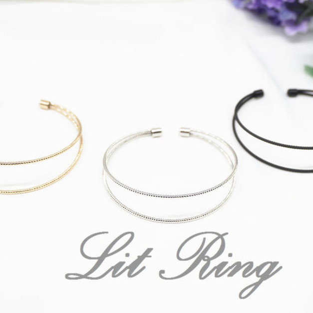 精緻雙圈刻花開口手環