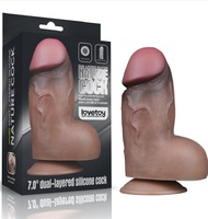 神粗｜7吋 / 粗6.6CM｜粗壯逼真｜雙材質｜陽具｜按摩棒｜吸盤棒