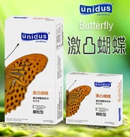 韓國 unidus 動物系列保險套-激凸蝴蝶-顆粒型 12入