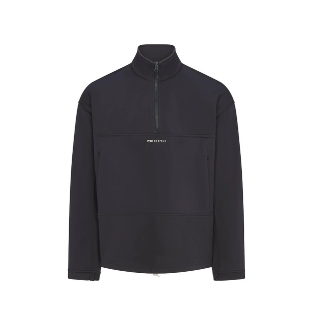 Mens Quarter Zip Soft Shell 半開拉鍊軟殼中層-黑色