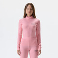 Womens Merino Mock Neck 美麗諾高領半開拉鍊內層-粉紅色