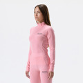 Womens Merino Mock Neck 美麗諾高領半開拉鍊內層-粉紅色_1