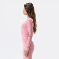 Womens Merino Mock Neck 美麗諾高領半開拉鍊內層-粉紅色_2