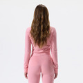 Womens Merino Mock Neck 美麗諾高領半開拉鍊內層-粉紅色_3