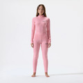 Womens Merino Mock Neck 美麗諾高領半開拉鍊內層-粉紅色_4
