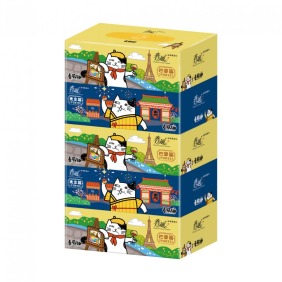 宅配免運 春風貓 抽取式盒裝面紙 160抽5盒10串共50入/箱購