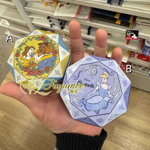 Fuyumoe暖芽⏩日本購物✈卡通人物 八角造型小鐵盒/收納盒✈美女與野獸 仙杜瑞拉 小物收納 隨身盒