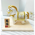 Fuyumoe暖芽⏩日本購物✈日本製 美濃和紙 奔跑寶馬/干支/開運擺件✈祈福 幸運 金色 馬年 陶瓷擺飾