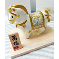 Fuyumoe暖芽⏩日本購物✈日本製 美濃和紙 奔跑寶馬/干支/開運擺件✈祈福 幸運 金色 馬年 陶瓷擺飾_2