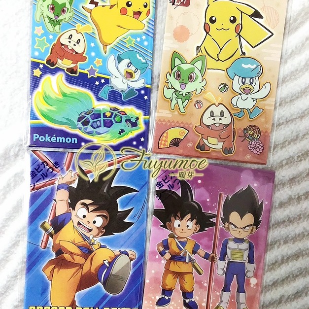 Fuyumoe暖芽⏩日本購物✈日本製 卡通人物 寶可夢/七龍珠/孫悟空 迷你紅包袋/信封袋/3入✈紅包袋