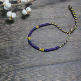 捕夢網 彩色捲捲結 伸縮調整黃銅珠 幸運手環