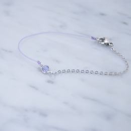 不對稱設計 幸運手環 施華洛世奇錐型水晶 防水彩色蠟線 不鏽鋼手鍊