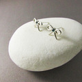 bow moonstone earring_蝴蝶結月光石耳環