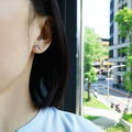 bow moonstone earring_蝴蝶結月光石耳環_1