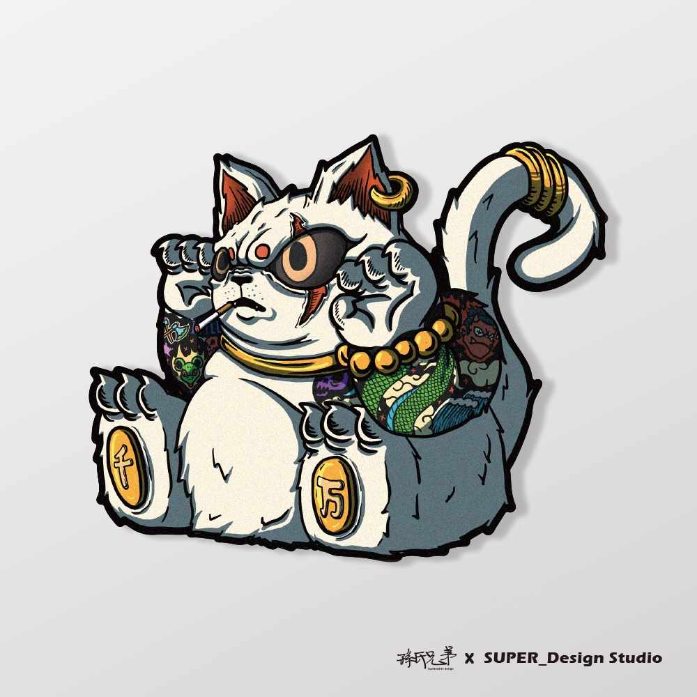 Sunbrother 地元の猫 車のステッカーデザイナー ショップ Sunbrother シール Pinkoi