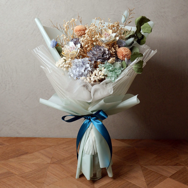 藍紫色系永生乾燥花束 C0235007