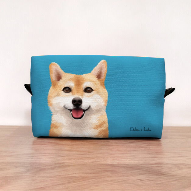經典汪喵化妝包/收納包 - 柴犬 赤柴