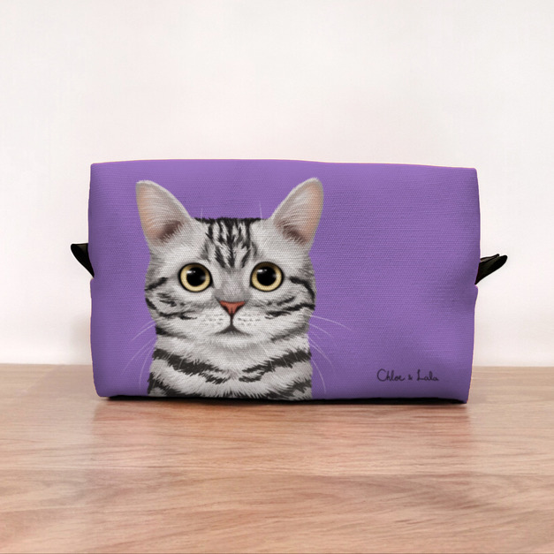 經典汪喵化妝包/收納包 - 美國短毛貓 美短