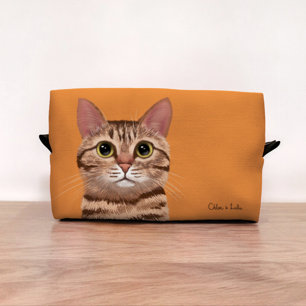 經典汪喵化妝包/收納包 - 虎斑貓