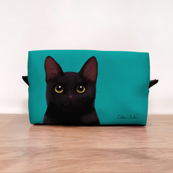 經典汪喵化妝包/收納包 - 黑貓