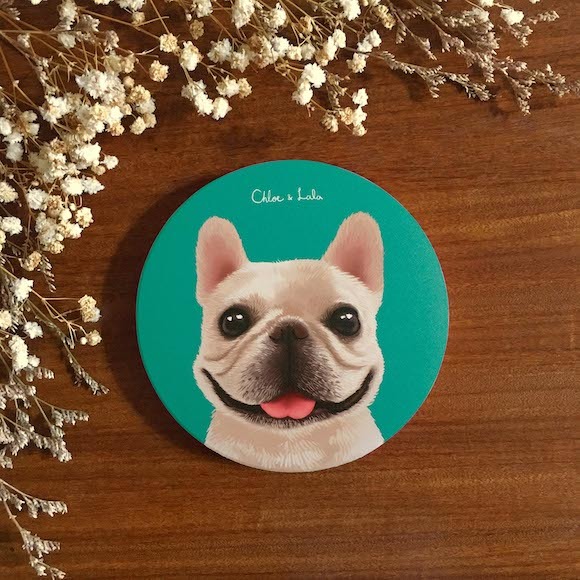 汪喵陶瓷吸水杯墊 - 法國鬥牛犬 法鬥