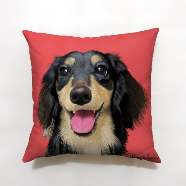 汪喵大抱枕 - 黑四目長毛臘腸 | 燦笑臉 | Choya