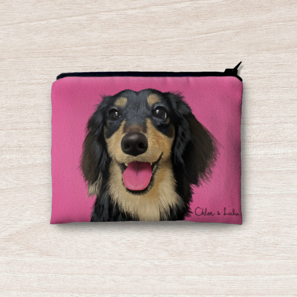 經典汪喵零錢包 - 黑四目長毛臘腸 | 燦笑臉 | Choya