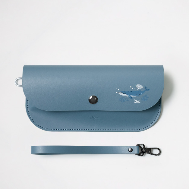 皮革磁扣眼鏡袋｜ekax