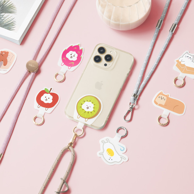 玩趣造型手機掛繩夾片+調節扣抽繩背帶(樂趣戴著走組合)｜ekax