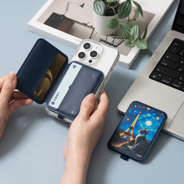 磁吸防丟皮革卡套｜ekax