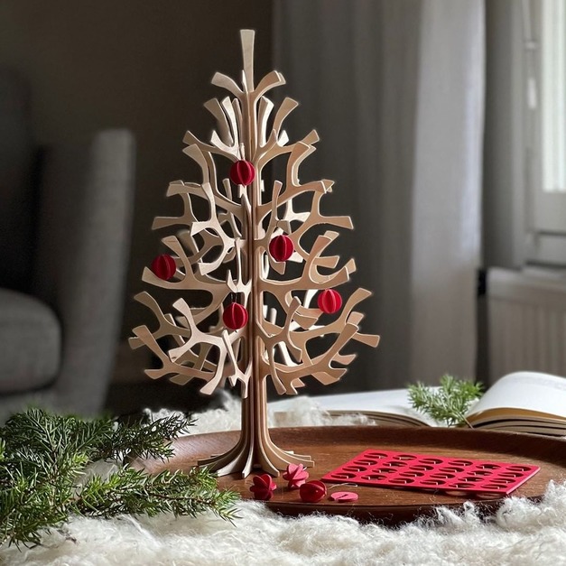 聖誕樹 25cm - 芬蘭 3D 樺木立體拼圖｜lovi
