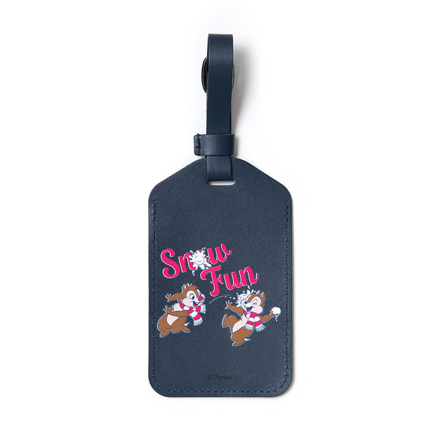 【米奇好朋友】輕巧皮革行李吊牌_奇奇蒂蒂-丟雪球 | 聖誕交換禮物｜ekax