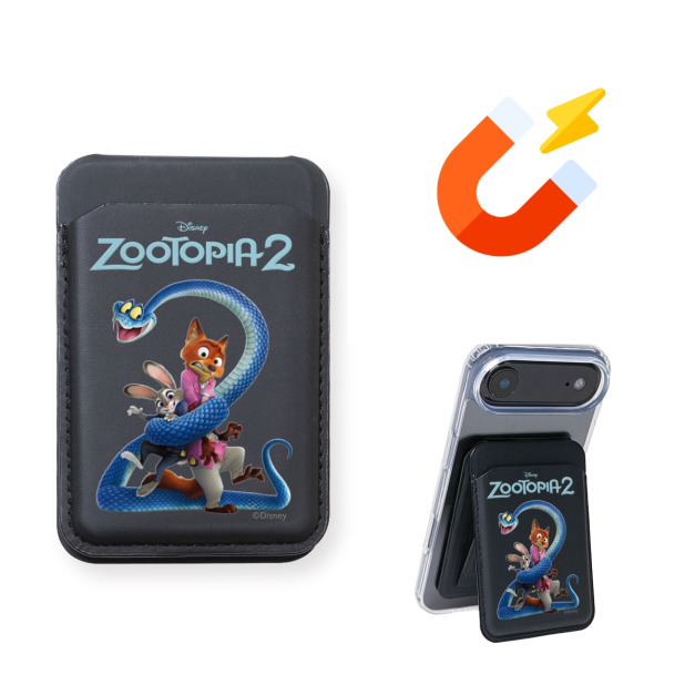 【動物方城市2】Alpha｜磁吸卡包無段式支架_經典系列-Zootopia 2 黑 | 正版授權 | ergomi