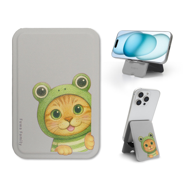 【軟萌家族】 Atlas｜便攜通用手機支架_青蛙貓貓(花生醬) | 正版授權｜ergomi