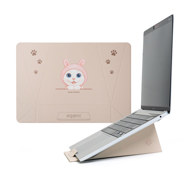 【軟萌家族】Meta Stand｜筆電平板支架_兔耳貓貓(棉花糖)｜ergomi