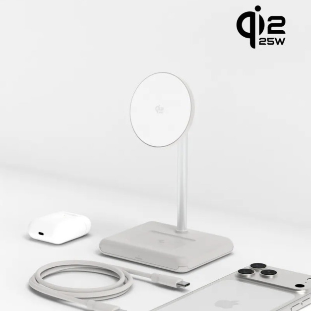 WQ2 Qi2.2 2+1 磁吸無線充電座(認證支援 25W 無線快充) | Allite