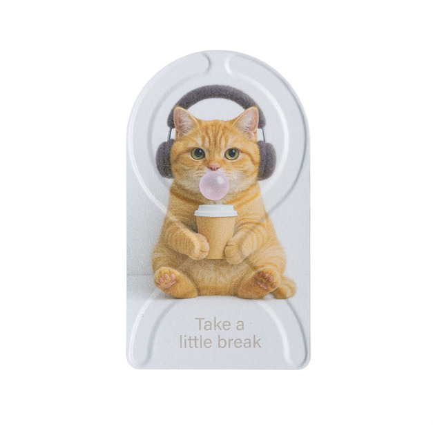 拱門造型-橘貓戴耳機